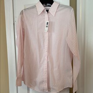 GAP Women's Pink Checkered Blouse